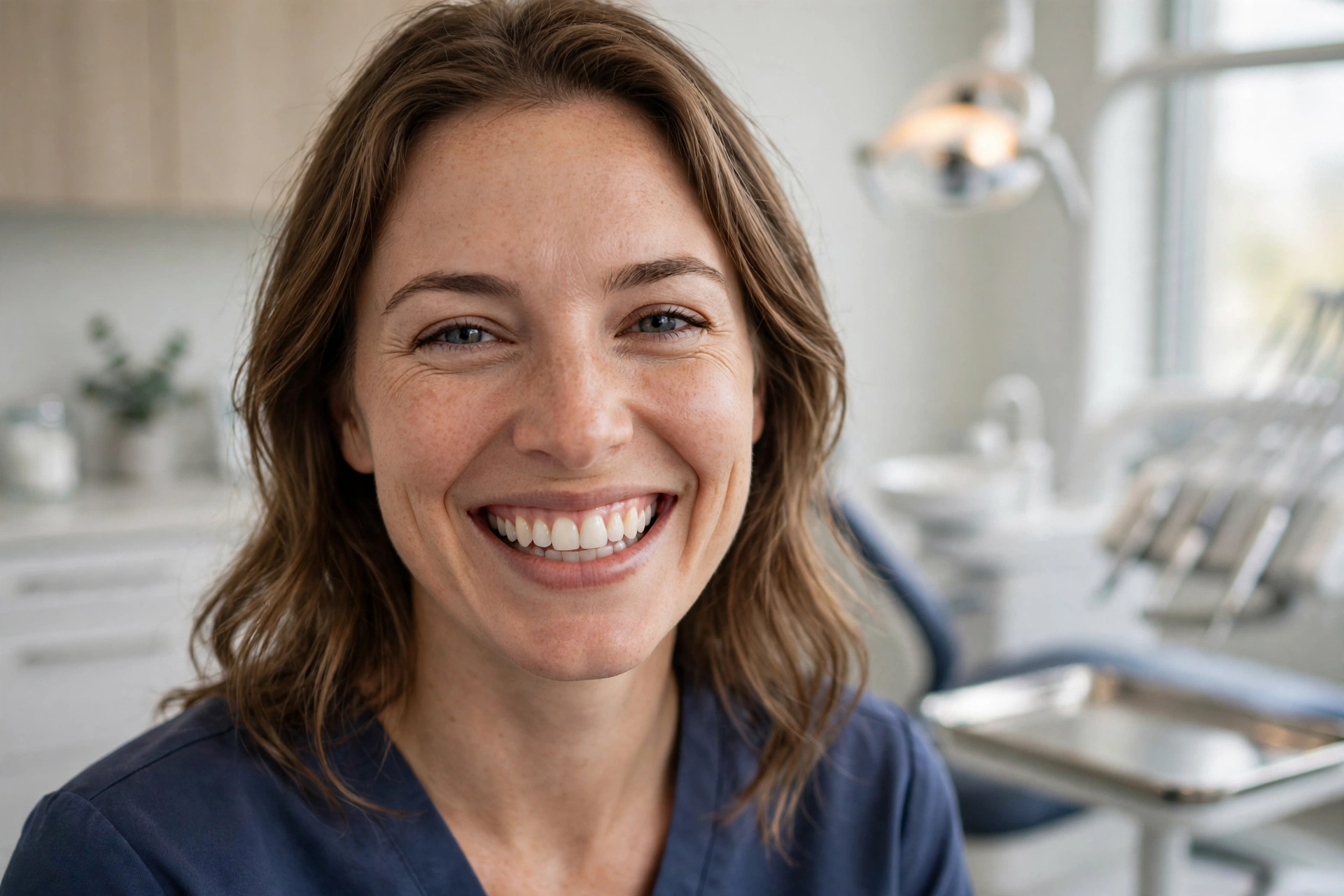 A bright, healthy smile in a clean modern dental clinic
